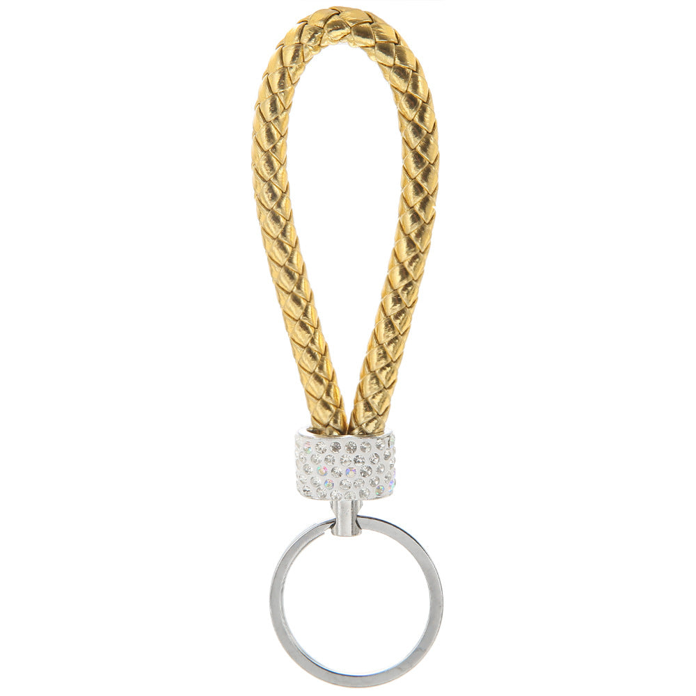 Wholesale Braided Color Leather Rope Keychain